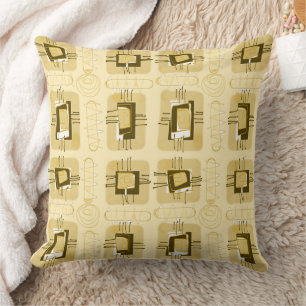 Coussin Matrice ethnique Abstraite - Brown beige