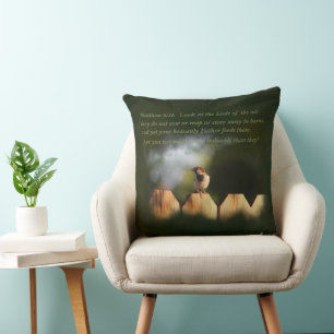 Coussin Matthieu 6:26 Oiseaux de l'air