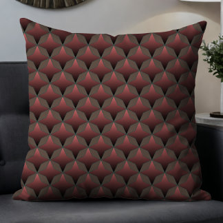 Coussin Mauve Géométrique Moderne Motif Abstrait en Brown