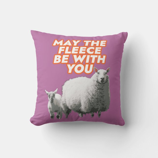 Coussin May The Fleece Be With You Throw Pillow (Recto)