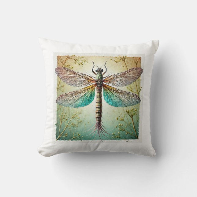 Coussin Mayfly in Natural Harmony 100924IREF234 - Watercol (Recto)