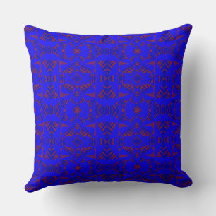 Coussin Maz Abstrait Zebra Mosaic - Rouge Bleu