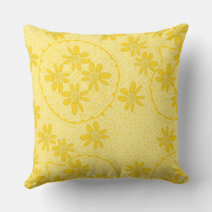 Coussin Maz bulles florales Polka Dot Jaune