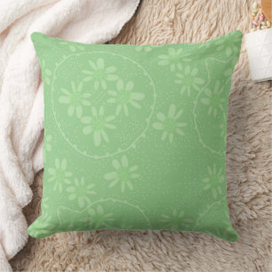 Coussin Maz bulles florales Polka point menthe vert
