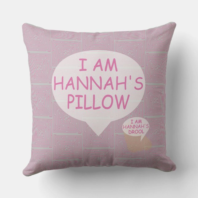 Coussin Maze rose personnalisable et amusant (Verso)