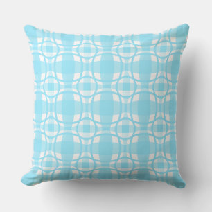 Coussin Mazipoodles Carré Cercle Plaid Bleu bébé