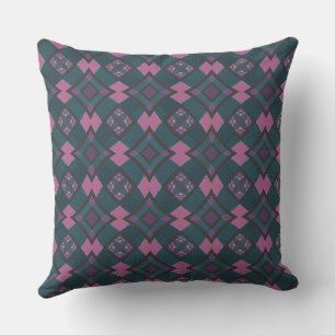 Coussin Mazipoodles carreau carré plaid - Dusty Turquoise 