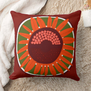Coussin Mazipoodles Sunflower Sunshine : Vert Brown Orange