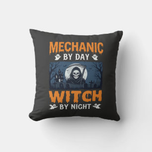 Coussin Mécanicien Halloween de jour Sorcière de nuit