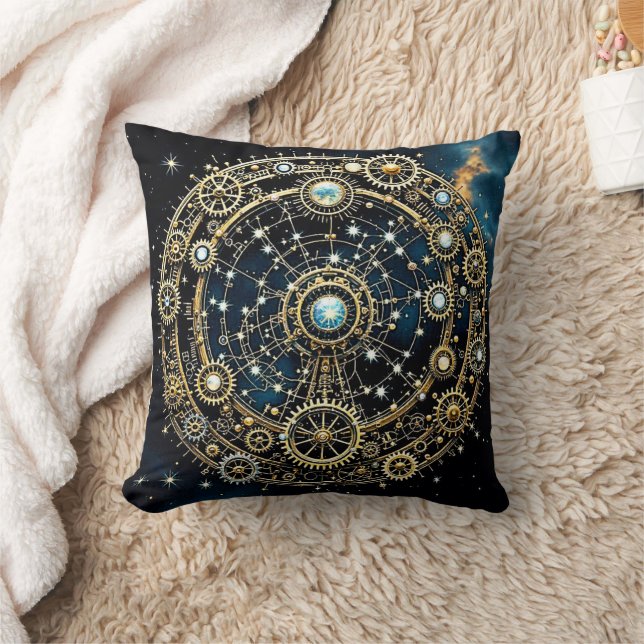 Coussin Mécanisme céleste Art cosmique (Couverture)