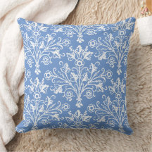 Médaillon vintage Floral Bleu de Cornflower Blanc