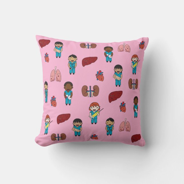 Coussin Médecins de greffe et infirmières (Recto)