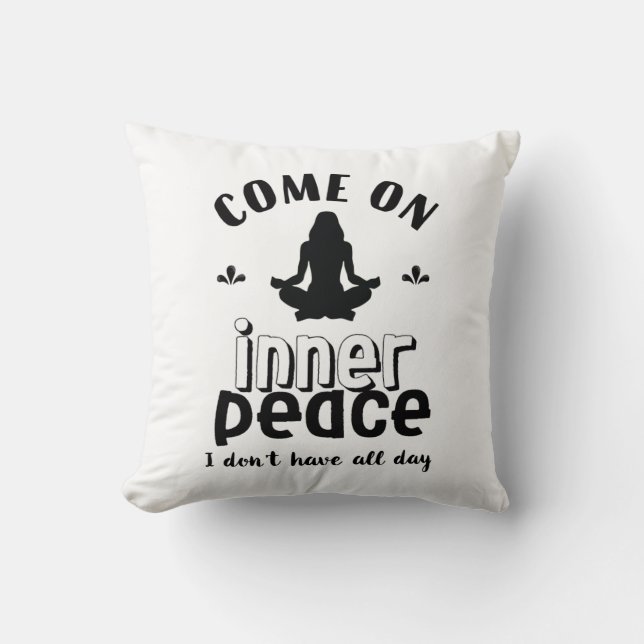 Coussin Méditation de Yoga sarcastique amusante dans la pa (Recto)