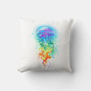 Coussin Méduse arc-en-ciel