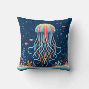 Coussin méduse marine/plage/côtière