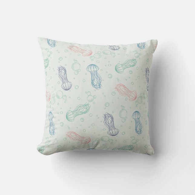 Coussin Méduses dérivent double face (Recto)