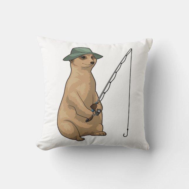 Coussin Meerkat Fishing Fisher (Recto)