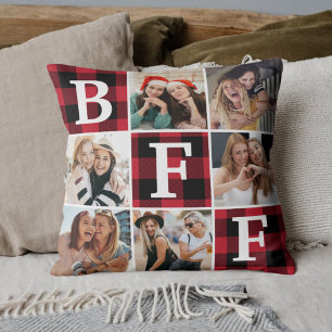 Coussin Meilleur ami BFF Collage photo Cadeau d'amitié