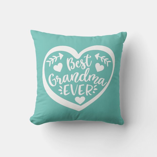 Coussin Meilleur cadeau de coeur de grand-mère (Recto)