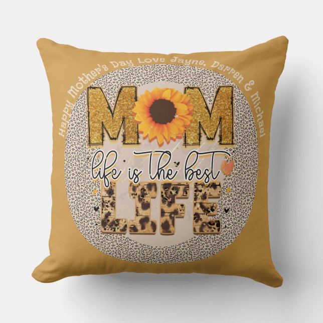 Coussin MEILLEUR cadeau de fête des mères Eva! Citation de (Recto)