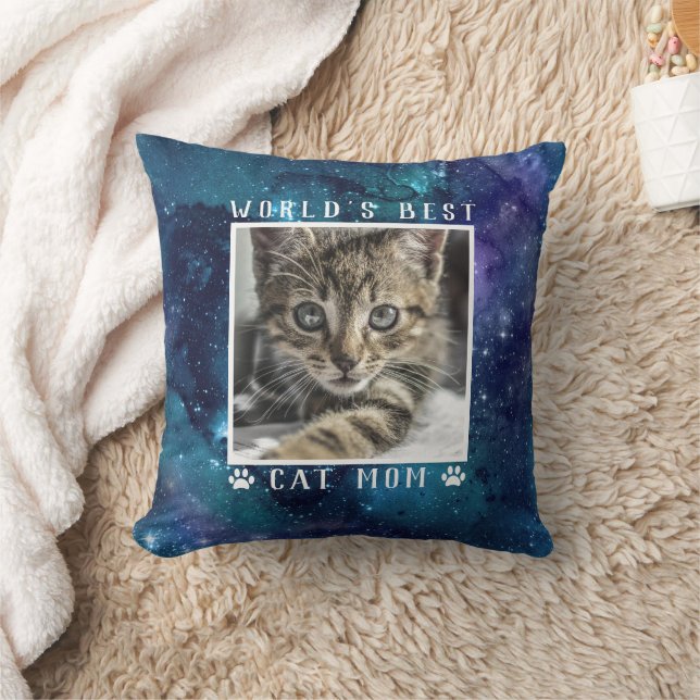 Coussin Meilleur Chat Maman Empreintes de pattes Espace ph (Couverture)
