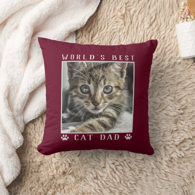 Coussin Meilleur Chat Papa Empreintes de pattes du monde P (Couverture)