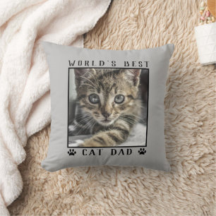 Coussin Meilleur Chat Papa Empreintes de pattes Photo pour