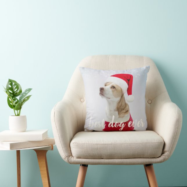 Coussin Meilleur Chien Jamais Personnalisé Animal Photo Je (Chaise)