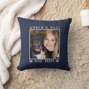 Coussin Meilleur Chien Maman Empreintes de pattes Photo An