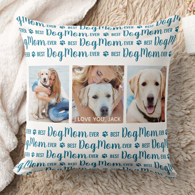 Coussin Meilleur Chien Maman Jamais Personnalisé Animal De (Créateur téléchargé)