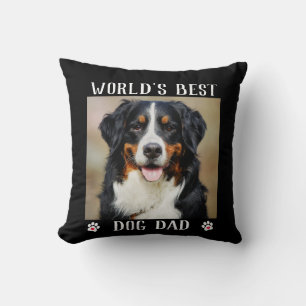 Coussin Meilleur chien papa Empreintes de pattes du monde