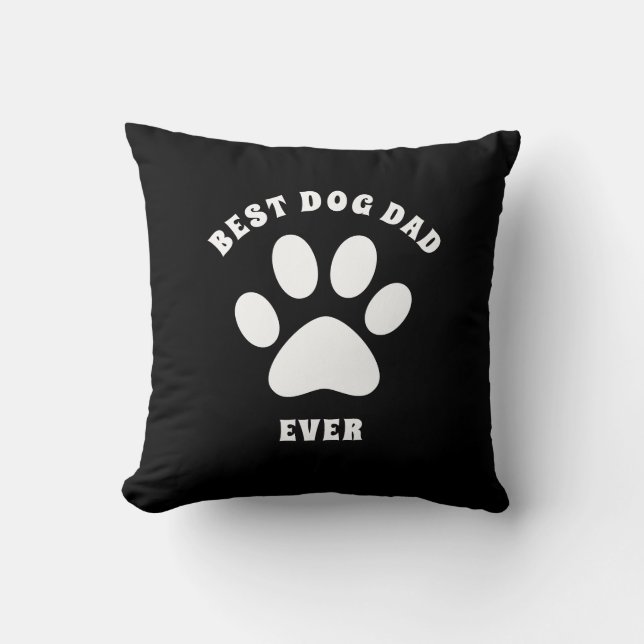 Coussin Meilleur Chien Papa Jamais Texte Personnalisé (Recto)