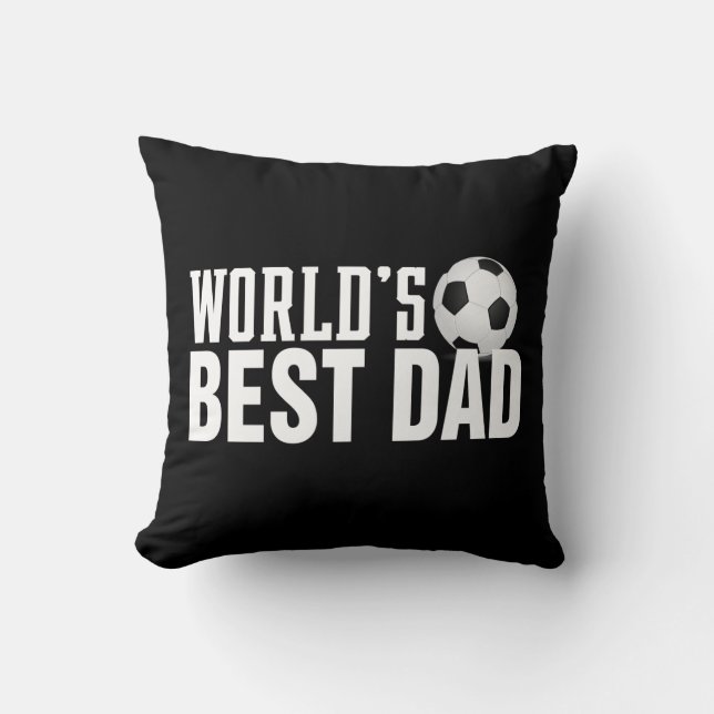 Coussin Meilleur footballeur de typographie papa du monde  (Recto)