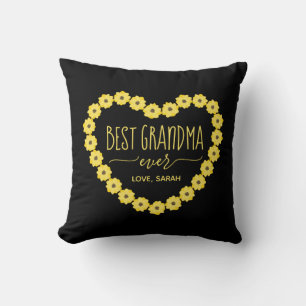 Coussin Meilleur grand-mère jamais Sunflower Heart Personn