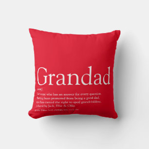 Coussin Meilleur Grand-Père Définition Rouge