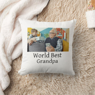 Coussin Meilleur grand-père du monde ajouter un nom texte 