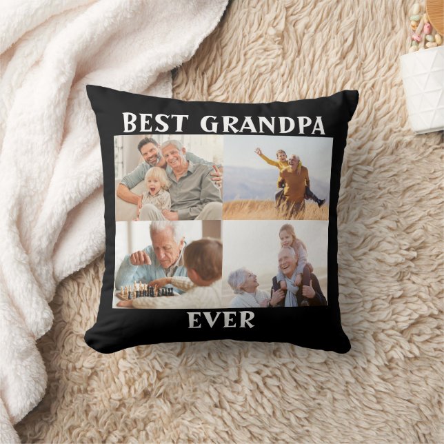Coussin Meilleur Grand-Père Ever 4 Collage de photos Créez (Couverture)
