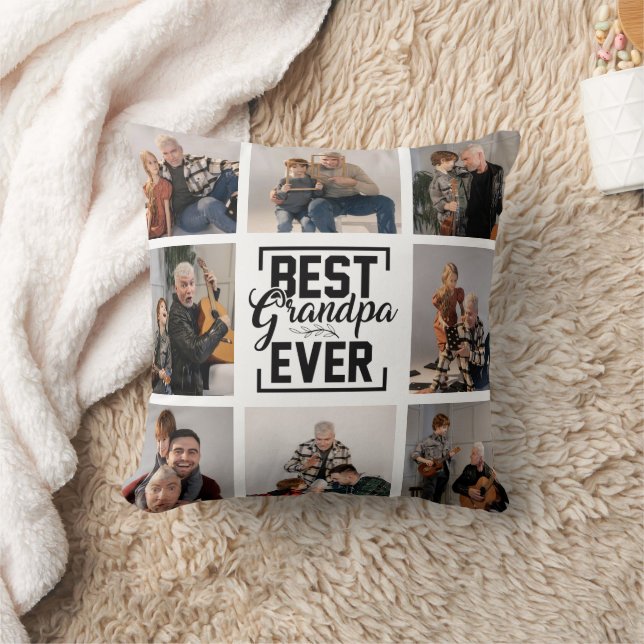 Coussin Meilleur Grand-Père Ever 8 Photo Collage Jeter Ore (Couverture)