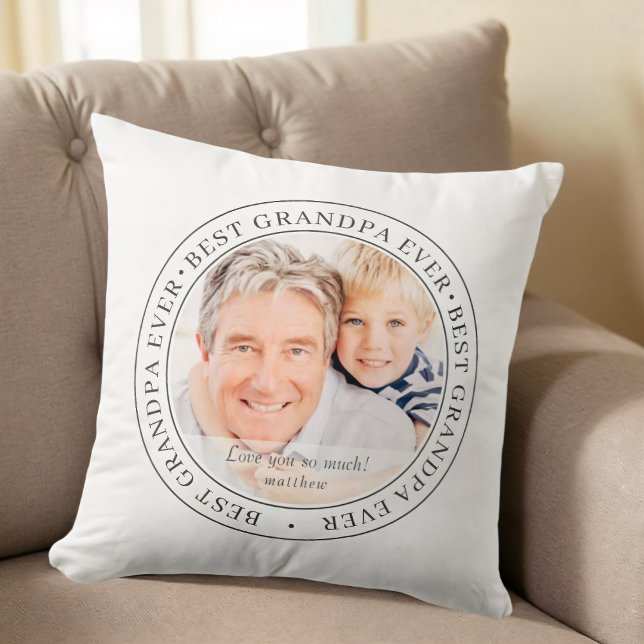 Coussin Meilleur grand-père jamais photo classique moderne (Créateur téléchargé)