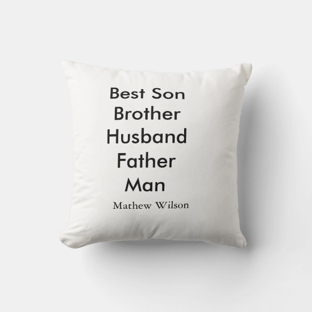 Coussin Meilleur homme fils mari papa cite ajouter un nom  (Recto)