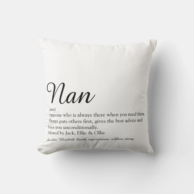 Coussin Meilleur Jeu De Grand-Mère, Script De Définition D (Recto)