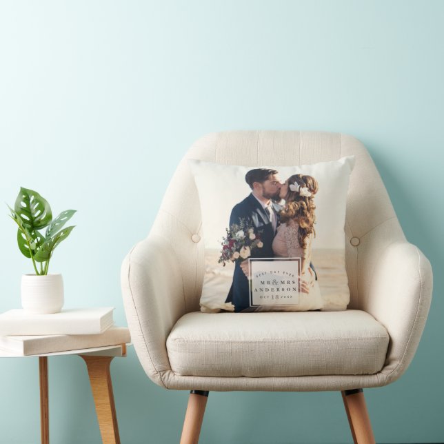 Coussin Meilleur Jour Jamais Mariage Photo Nouveauté Anniv (Chaise)