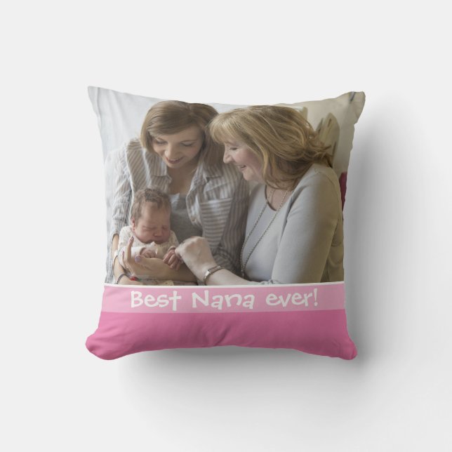 Coussin Meilleur Nana Vous Aimez Jamais Plus 2 Rose Photo (Recto)