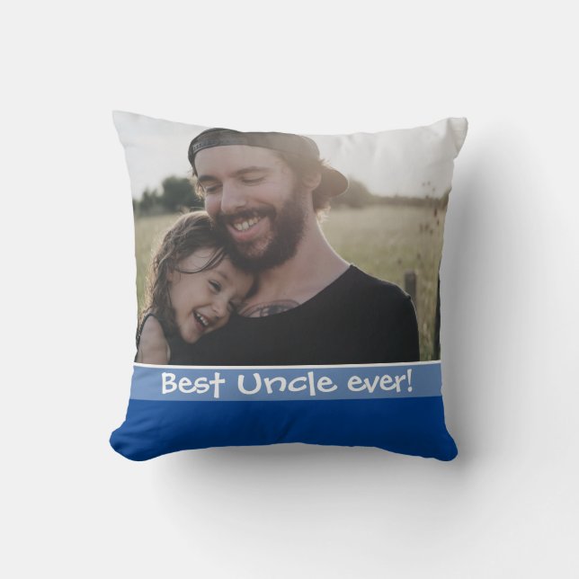 Coussin Meilleur Oncle jamais vous aimer Plus 2 Photo Bleu (Recto)