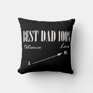 Coussin Meilleur papa 100% Aimer Patience Funky Père Cushi