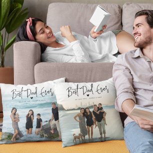 Coussin Meilleur Papa au Monde Script 2x Photo