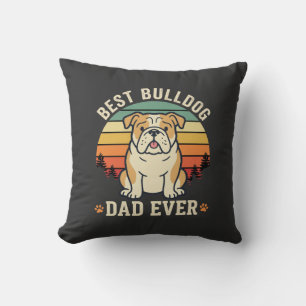 Coussin Meilleur papa bouledogue de tous les temps vecteur