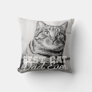 Coussin Meilleur Papa Chat du Monde Photo de Chien Personn