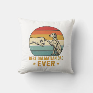 Coussin Meilleur Papa Dalmatien Vintage Fist Bump Shirt_1