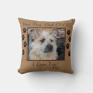 Coussin Meilleur papa de chien personnalisé